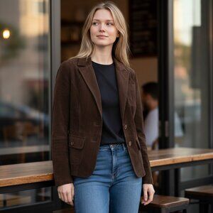 Ruff Hewn Well Worn Suede Leather Jacket Sz M Brown #221G